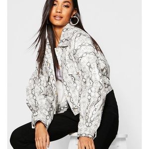 Snake print trucker jacket